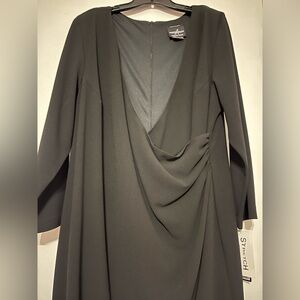 Positive Attitude Black Dress, flattering Draped waste